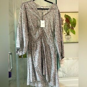 NWT STUNNING Marili Paisley Long Sleeve Cotton Dress size 8 (38 EU)